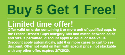 Buy 5 Get 1 Free on Frozen Dessert Cups