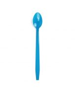 Yocup Blue Plastic Long Handle Soda Spoon - 1 case (1000 piece)
