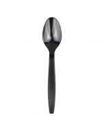 Yocup Black Heavyweight Plastic Spoon With Textured Handle - 1 case (1000 piece)