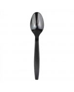 YOCUP Black Heavyweight Plastic Soup Spoon, 6", 4.6g - 1000/case (10/100)