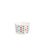 Yocup 3 oz Polka Dot Rainbow Cold/Hot Paper Food Container - 1 case (1000 piece)