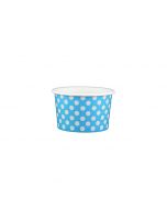 YOCUP 4 oz Polka Dot Blue Cold/Hot Paper Food Container - 1000/Case