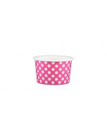 Yocup 4 oz Polka Dot Pink Cold/Hot Paper Food Container - 1 case (1000 piece)