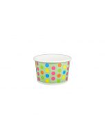 Yocup 4 oz Polka Dot Aqua Rainbow Cold/Hot Paper Food Container - 1 case (1000 piece)