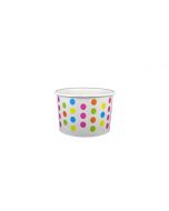 Yocup 4 oz Polka Dot Rainbow Cold/Hot Paper Food Container - 1 case (1000 piece)