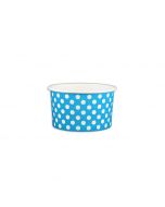 Yocup 5 oz Polka Dot Blue Cold/Hot Paper Food Container - 1 case (1000 piece)
