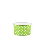 Yocup 5 oz Polka Dot Lime Green Cold/Hot Paper Food Container - 1 case (1000 piece)