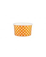 Yocup 5 oz Polka Dot Orange Cold/Hot Paper Food Container - 1 case (1000 piece)