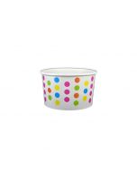 Yocup 5 oz Polka Dot Rainbow Cold/Hot Paper Food Container - 1 case (1000 piece)