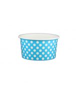 YOCUP 6 oz Polka Dot Blue Cold/Hot Paper Food Container - 1000/Case