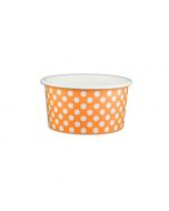 Yocup 6 oz Polka Dot Orange Cold/Hot Paper Food Container - 1 case (1000 piece)