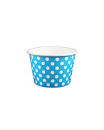 Yocup 8 oz Polka Dot Blue Cold/Hot Paper Food Container - 1 case (1000 piece)