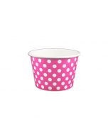 Yocup 8 oz Polka Dot Pink Cold/Hot Paper Food Container - 1 case (1000 piece)