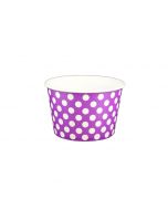 Yocup 8 oz Polka Dot Purple Cold/Hot Paper Food Container - 1 case (1000 piece)