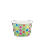 Yocup 8 oz Polka Dot Aqua Rainbow Cold/Hot Paper Food Container - 1 case (1000 piece)