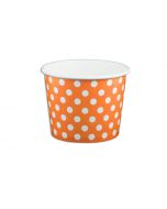 Yocup 12 oz Polka Dot Orange Cold/Hot Paper Food Container - 1 case (1000 piece)