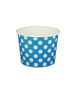 Yocup 16 oz Polka Dot Blue Cold/Hot Paper Food Container - 1 case (1000 piece)