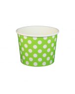 Yocup 16 oz Polka Dot Lime Green Cold/Hot Paper Food Container - 1 case (1000 piece)