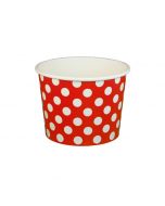 Yocup 16 oz Polka Dot Red Cold/Hot Paper Food Container - 1 case (1000 piece)