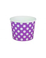 Yocup 16 oz Polka Dot Purple Cold/Hot Paper Food Container - 1 case (1000 piece)