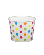 Yocup 16 oz Polka Dot Rainbow Cold/Hot Paper Food Container - 1 case (1000 piece)
