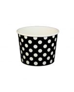 Yocup 16 oz Polka Dot Black Cold/Hot Paper Food Container - 1 case (1000 piece)