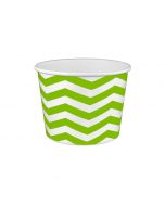 Yocup 16 oz Chevron Print Green Cold/Hot Paper Food Container - 1 case (1000 piece)
