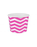 Yocup 16 oz Chevron Print Pink Cold/Hot Paper Food Container - 1 case (1000 piece)