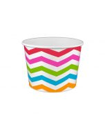 Yocup 16 oz Chevron Print Rainbow Cold/Hot Paper Food Container - 1 case (1000 piece)