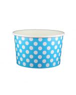 Yocup 20 oz Polka Dot Blue Cold/Hot Paper Food Container - 1 case (600 piece)