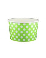 Yocup 20 oz Polka Dot Lime Green Cold/Hot Paper Food Container - 1 case (600 piece)