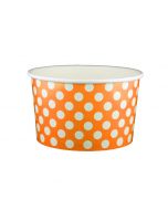Yocup 20 oz Polka Dot Orange Cold/Hot Paper Food Container - 1 case (600 piece)