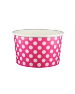 Yocup 20 oz Polka Dot Pink Cold/Hot Paper Food Container - 1 case (600 piece)