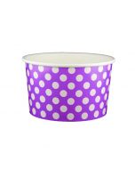YOCUP 20 oz Polka Dot Purple Cold/Hot Paper Food Container - 600/Case