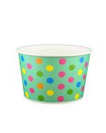YOCUP 24 oz Polka Dot Aqua Rainbow Cold/Hot Paper Food Container - 600/Case