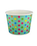 YOCUP 32 oz Polka Dot Aqua Rainbow Cold/Hot Paper Food Container - 600/Case