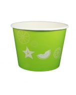 Yocup 32 oz Fruit Pattern Lime Green Cold/Hot Paper Food Container - 1 case (600 piece)