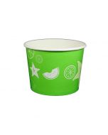 Yocup 16 oz Fruit Pattern Lime Green Cold/Hot Paper Food Container - 1 case (1000 piece)