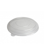 YOCUP Clear Flat Top Plastic Dome Lid w/U-Vent for 44 oz & 50 oz Paper Short Bucket (184mm PP), 12g/pc,  - 300/case (6/50)