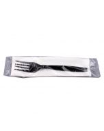 YOCUP 2 PC Individually Wrapped Cutlery Kit, 7" Black PP Fork/White Napkin  - 1 case (250 piece)