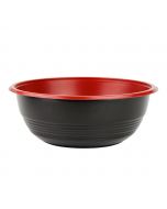 YOCUP 24oz Black and Red Plastic Microwavable Teriyaki Bowl - 300/Case