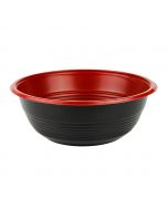 Yocup 32 oz Black and Red Microwavable Teriyaki Bowl - 300/Case