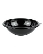 YOCUP 18 oz 7" Black Premium PET Plastic Salad Bowl - 300/Case