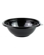 YOCUP 24 oz 7" Black Premium PET Plastic Salad Bowl - 300/Case