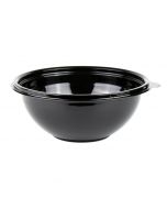 YOCUP 32 oz 7" Black Premium PET Plastic Salad Bowl - 300/Case