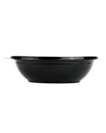YOCUP 32 oz Black 8" Premium PET Plastic Salad Bowl - 200/Case