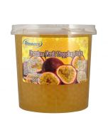 Ohsweet Passion Fruit Flavored Topping Boba 7 lb Jar - 1 case (4 jars)