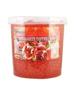 Ohsweet Pomegranate Flavored Topping Boba 7 lb Jar - 1 case (4 jars)