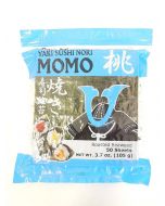 MARUKYO Roasted Seaweed (Yaki Sushi Nori Momo), Half Cut - 100 sheets bag (3.7 oz/105g) 