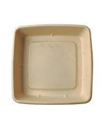 YOCUP 45oz 9"X9"X1.77" 1-compt Compostable Bagasse Square Food Tray, PFAS-Free, 29g/pc, Natural/Tan - 300pcs/cs (6bags/50pcs)